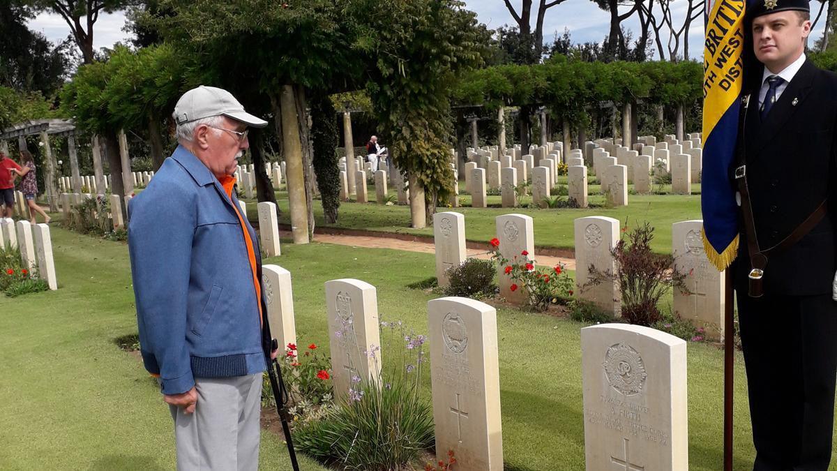 Jack Hearn looking at commonwealth graves 