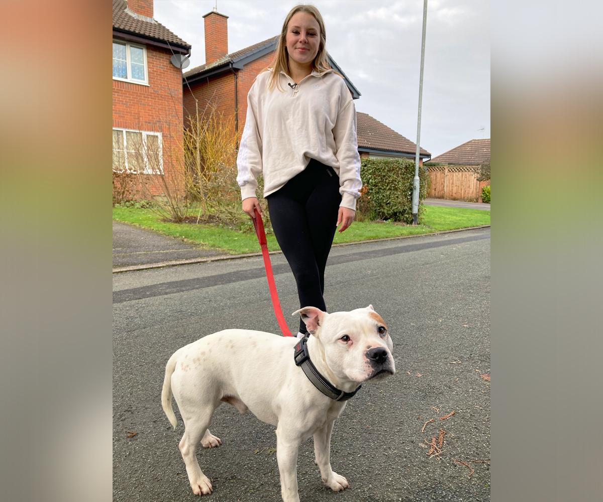 Lily-Blu Whitehurst and her dog Buster