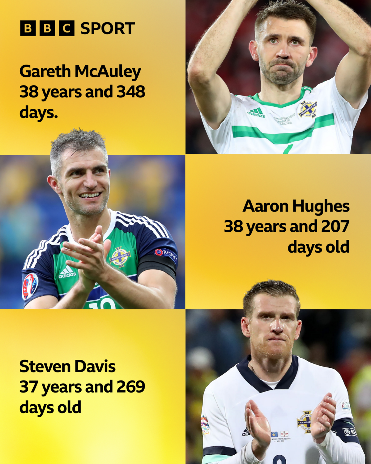 Aaron Hughes, Gareth McAuley and Steven Davis