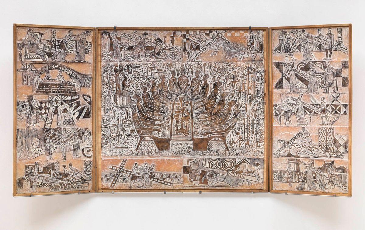 Bruce Onobrakpeya's triptych, The Last Supper 1981