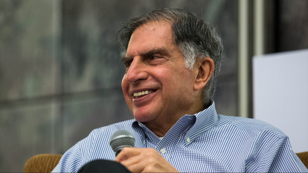 Ratan Tata, chairman emeritus of Tata Sons, speaks during a session advising Singapore startups in Singapore, on Tuesday, March 29, 2016. Tata stepped down as the chairman of the $100 billion Tata Group in 2012. Photographer: Nicky Loh/Bloomberg via Getty Images