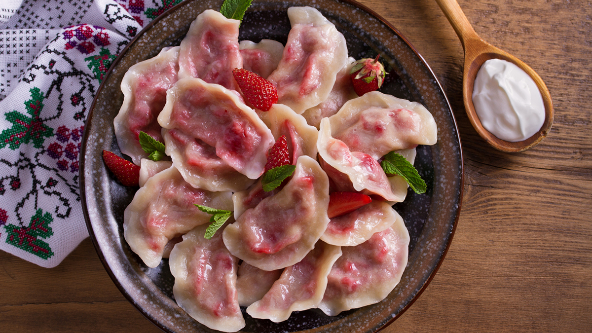 Strawberry dumplings.