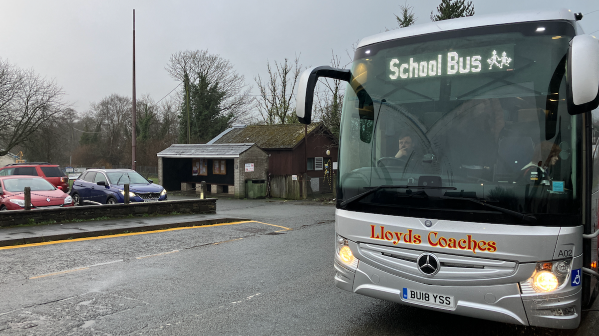 School bus in Talerddig