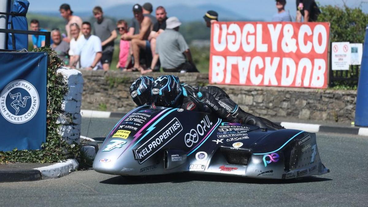A close-up of Ryan and Callum Crowe's outfit racing.