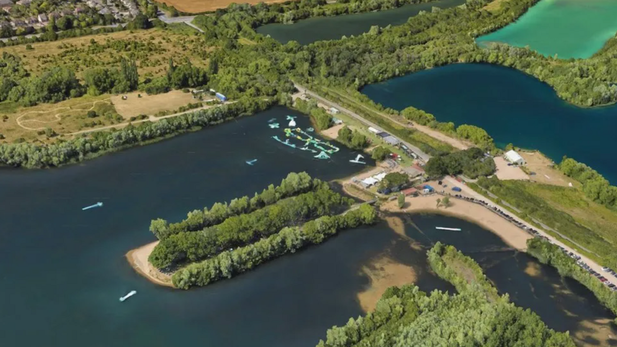 Aerial view of Caversham Lakes