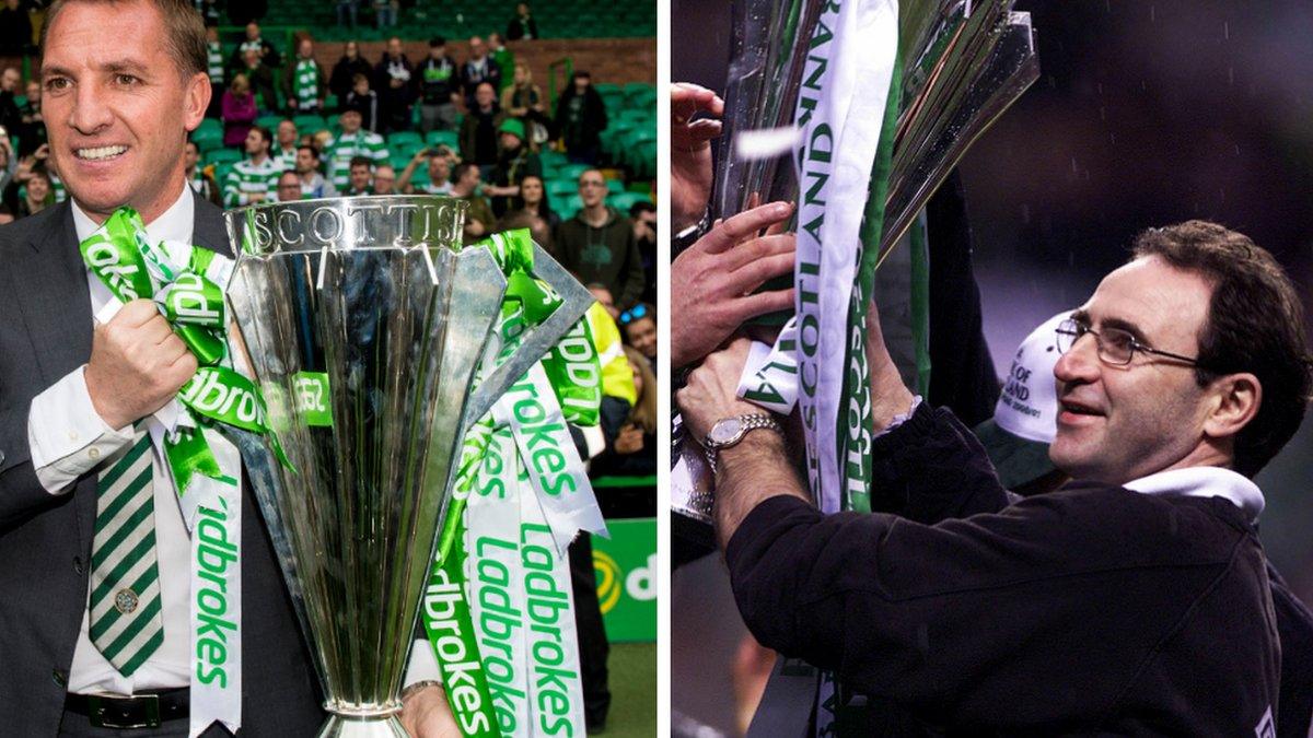 Brendan Rodgers and Martin O'Neill won the treble in their debut seasons