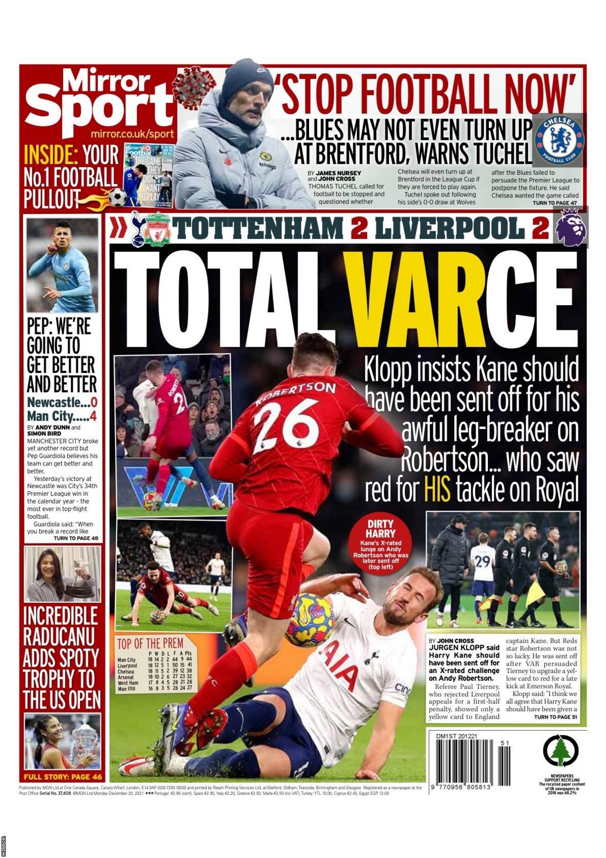 Monday's Daily Mirror