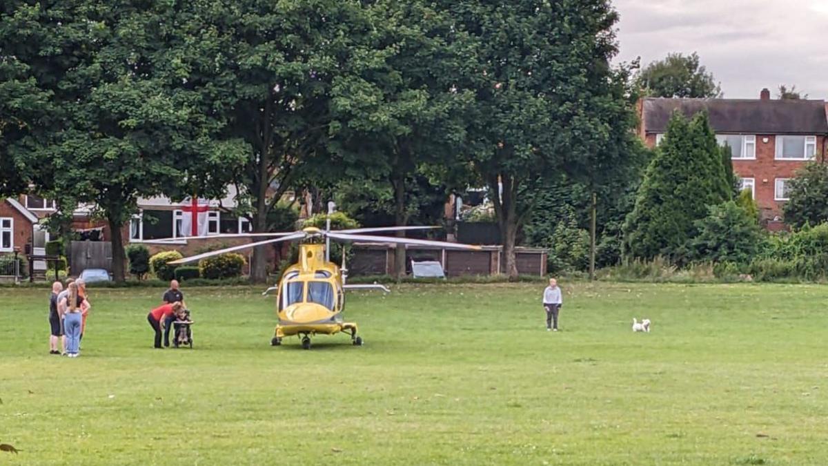 Air ambulance near Calverton Road