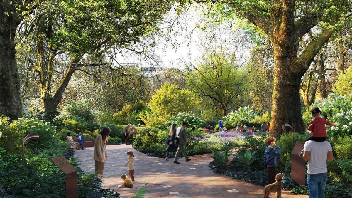There will be gardens and walks as part of the landscaping for the memorial