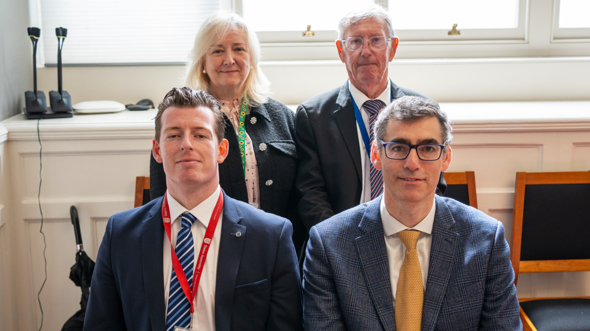 Deputy Karen Wilson (top left) , Deputy Geoff Southern (top right), Deputy Max Andrews (bottom left) and Chair of the Panel Deputy Montfort Tadier (bottom right)