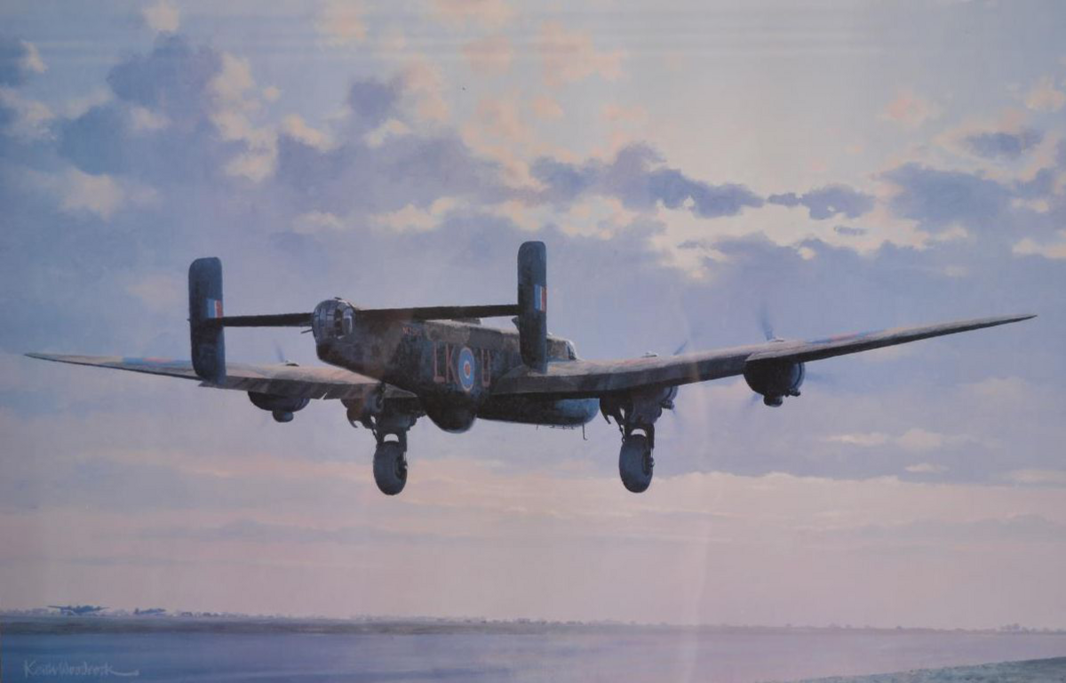 Slipping Earth's Surly Bonds - a painting of MZ 519 by Keith Woodcock, commissioned by Alan Knight