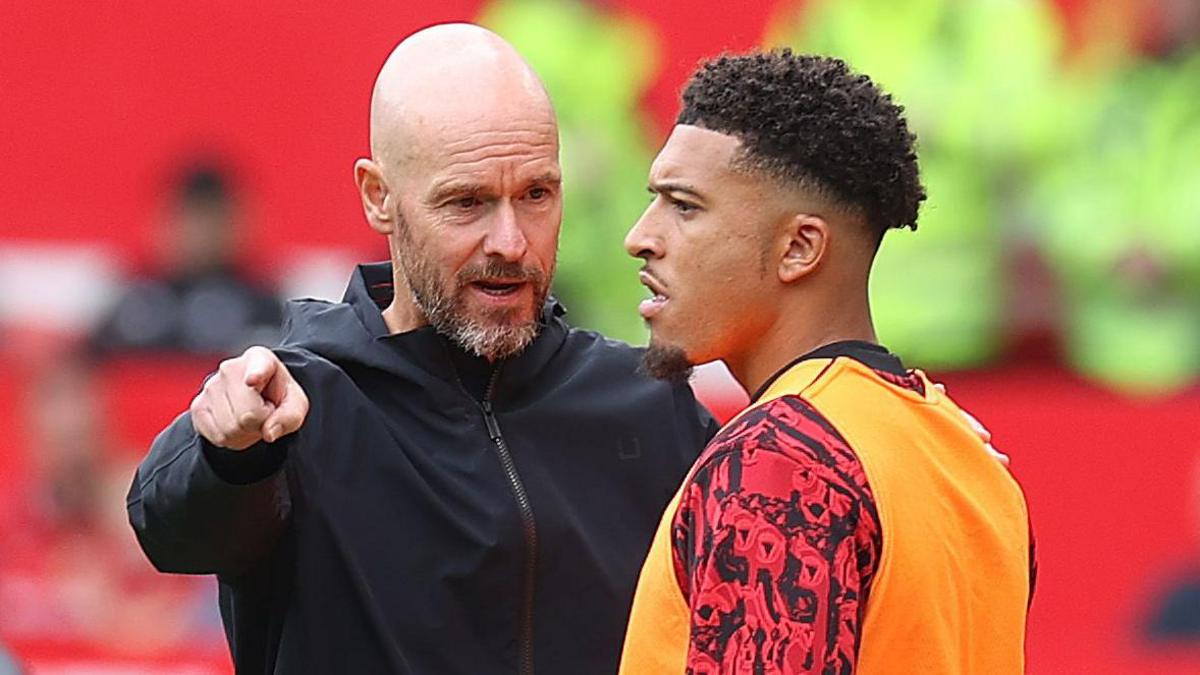 Erik ten Hag and Jadon Sancho