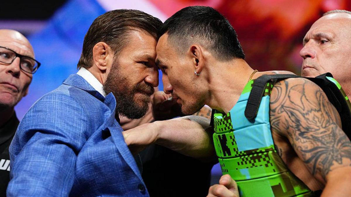 McGregor rips Holloway's glasses off in intense face-off