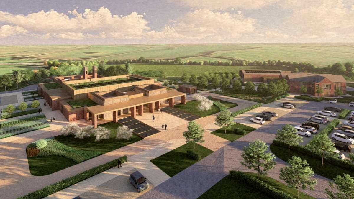 An artist's impression of a proposed crematorium site in Leicestershire