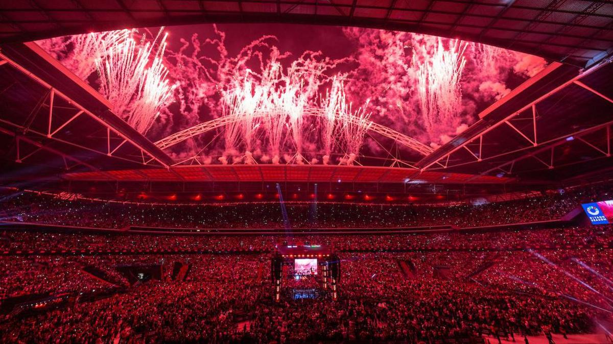 A wide shot of Wembley Stadium for Anthony Joshua v Daniel Dubois