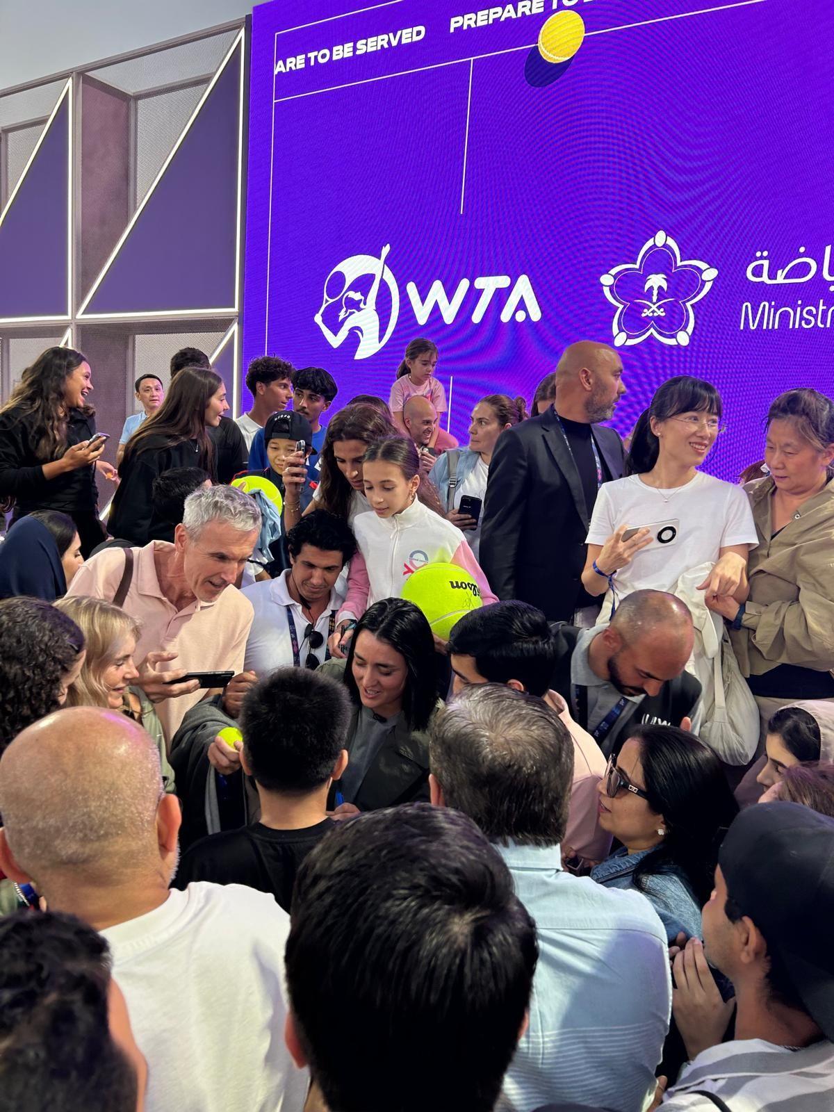 Ons Jabeur signing autographs in Riyadh, Saudi Arabia