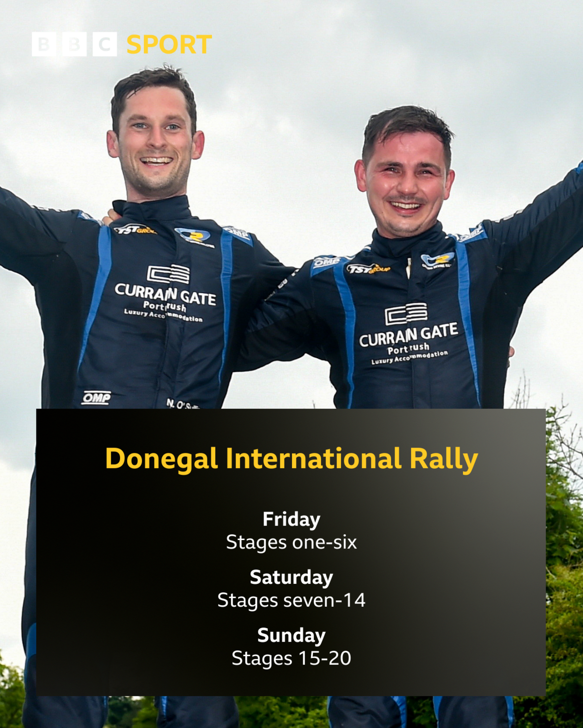 The itinerary of the Donegal International Rally