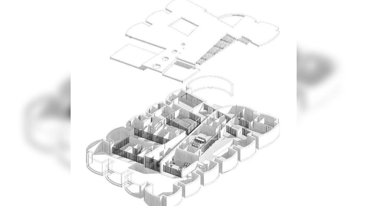 A computer generated drawing of the development, showing the inside of the home and floorplan