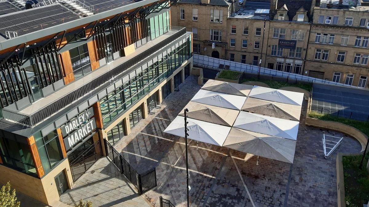 An aerial view of the new Darley Street Market in Bradford