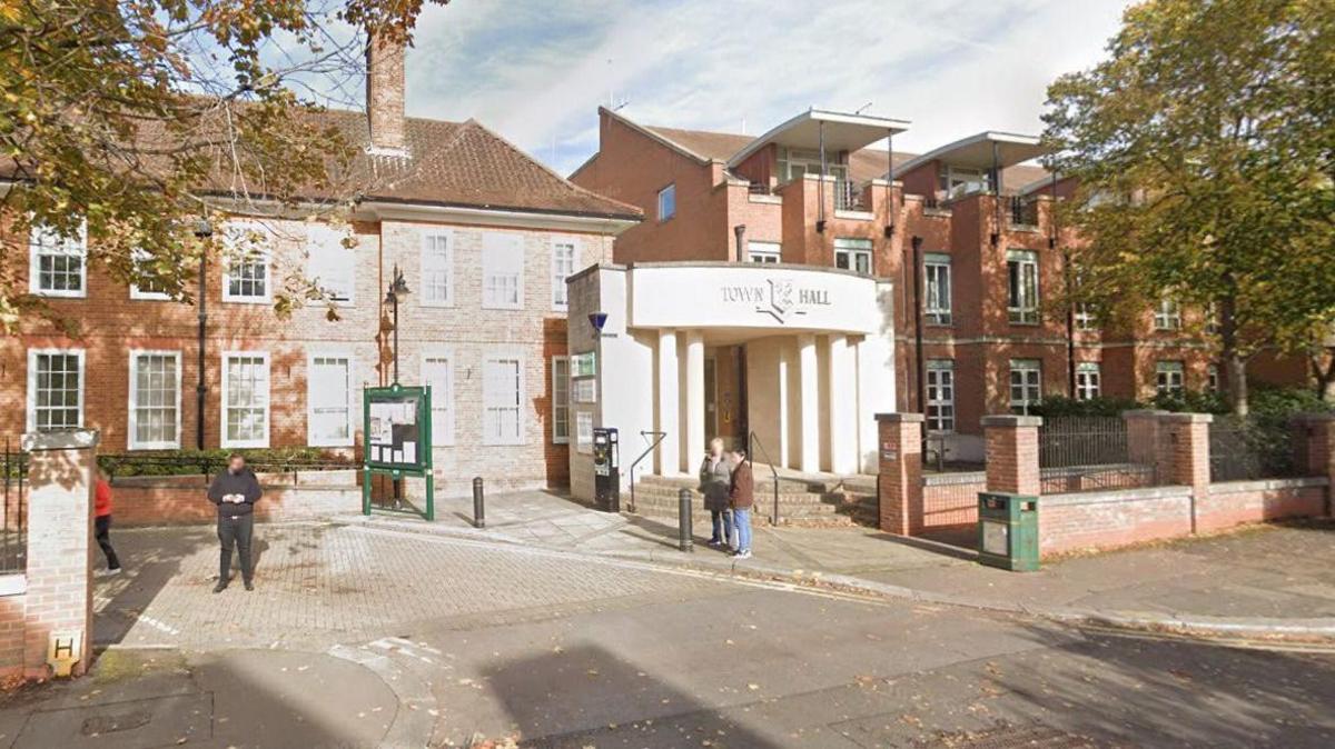 A Google street image of the exterior of Epsom Town Hall