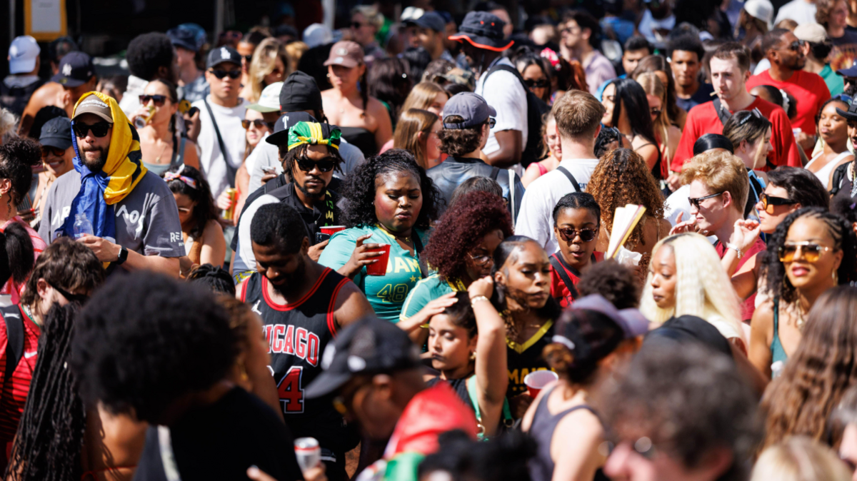 A crowd of people in the Notting Hill area