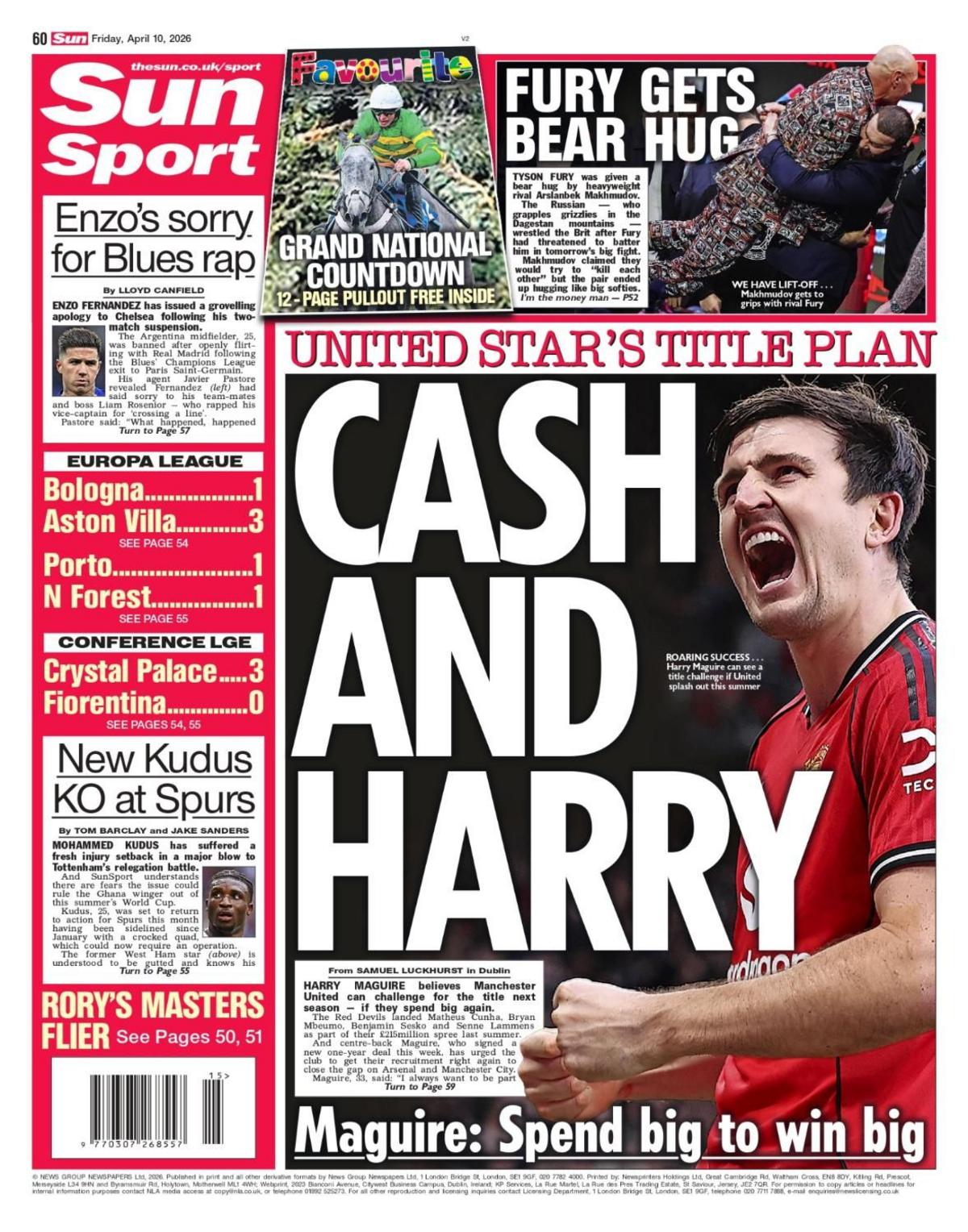 Sun back page - 10 April