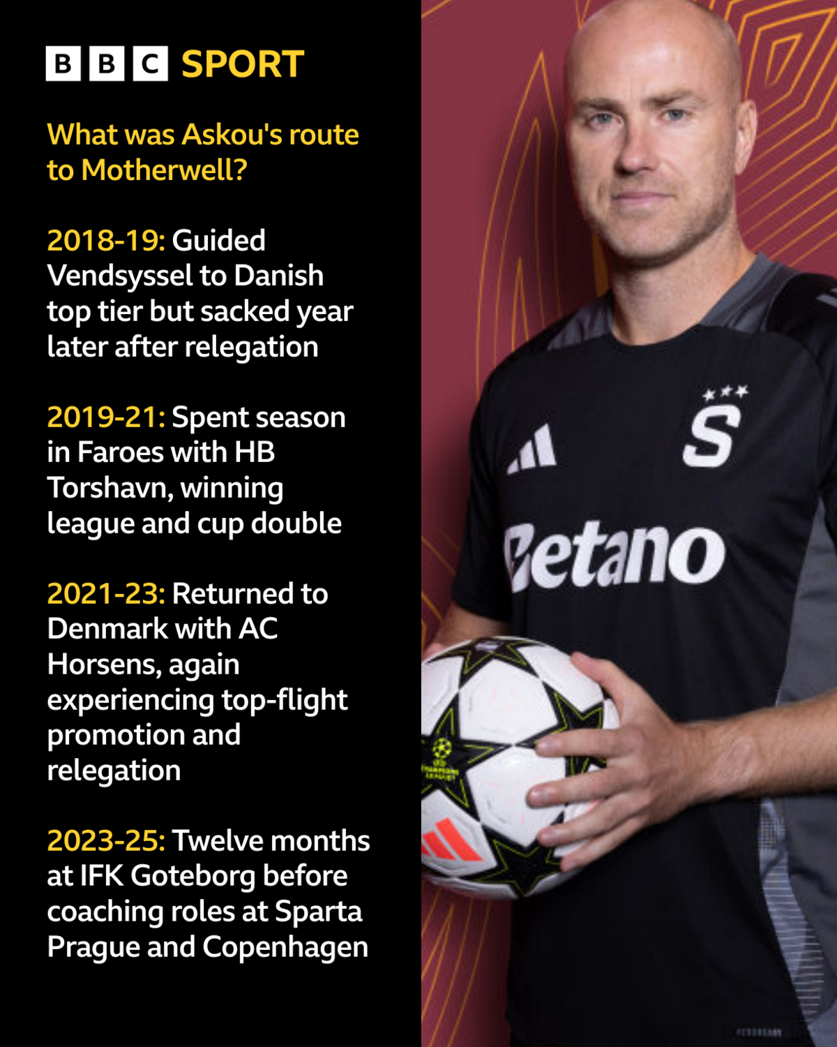  Jens Berthel Askou's route to Motherwell
