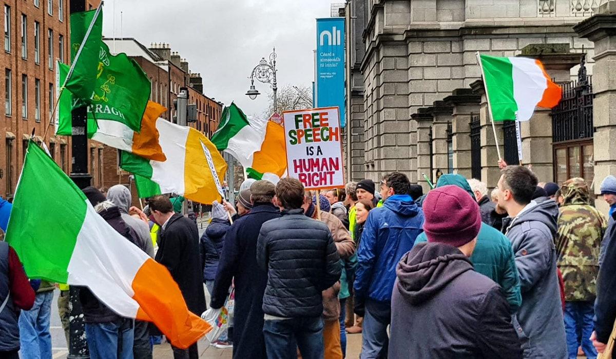 Free speech rally in Dublin