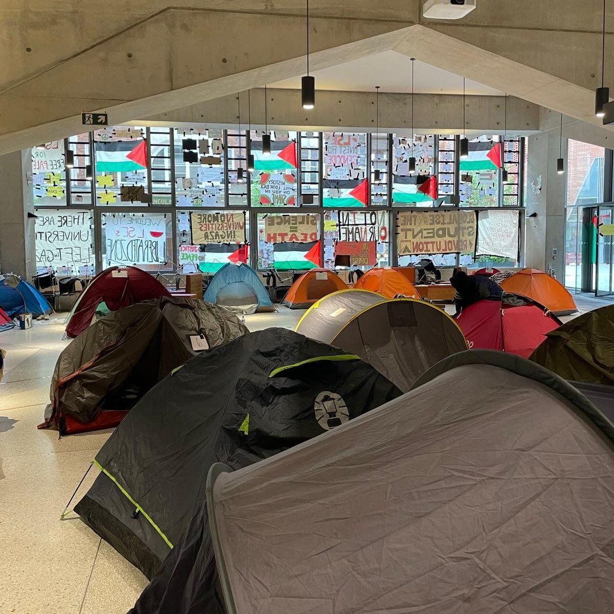 Tents in LSE building