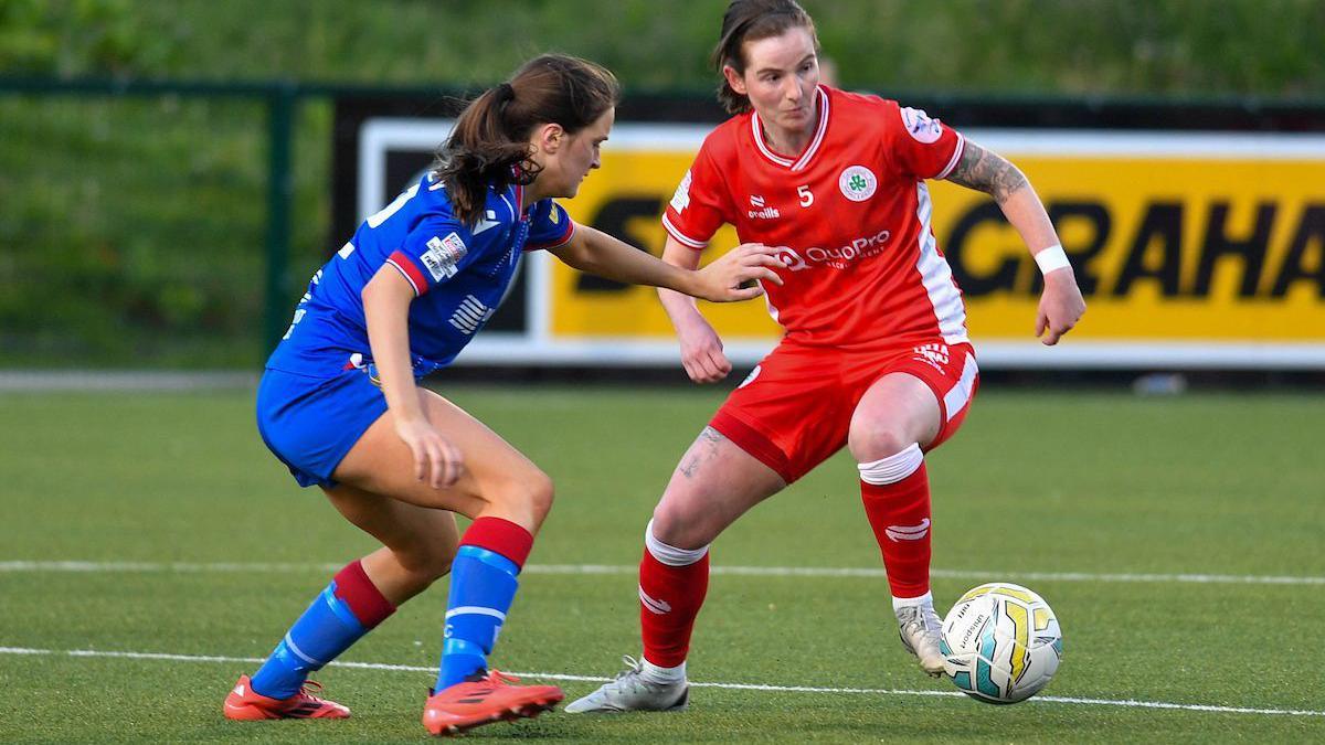 Kirsty McGuinness in action for Cliftonville