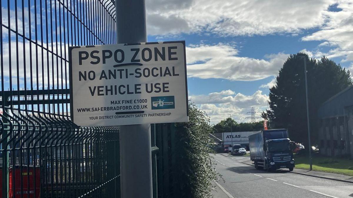 A sign reading: 'PSPO Zone - no anti-social vehicle use'