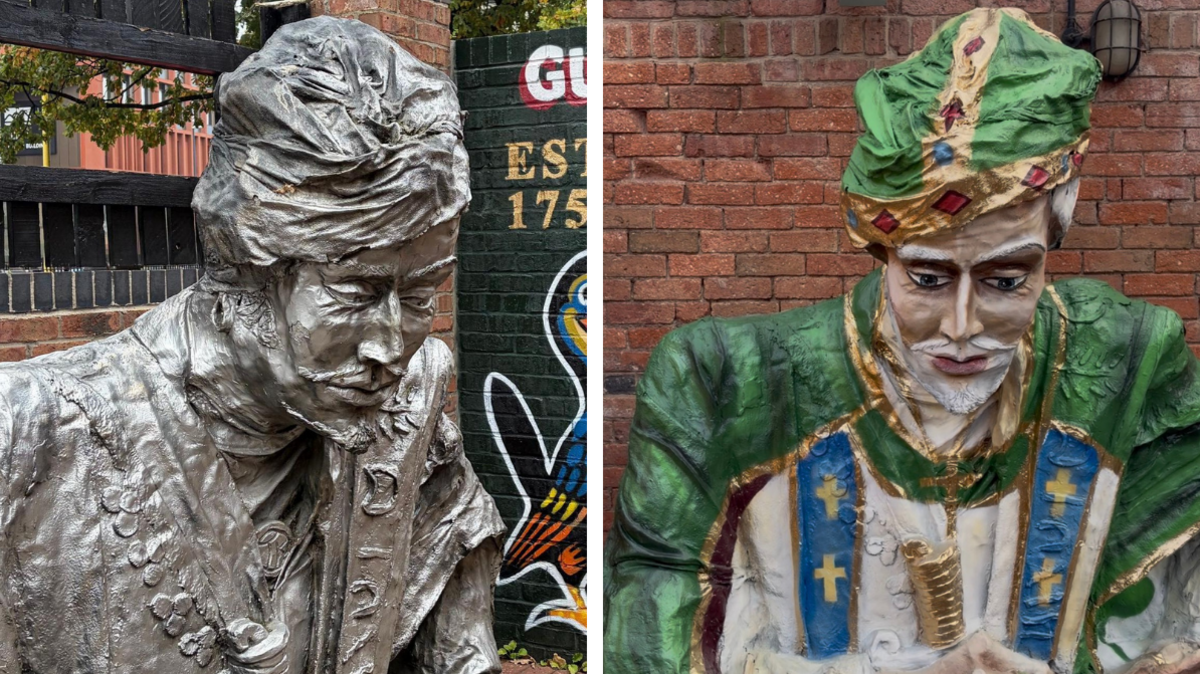 Sultan sculpture before and after a makeover