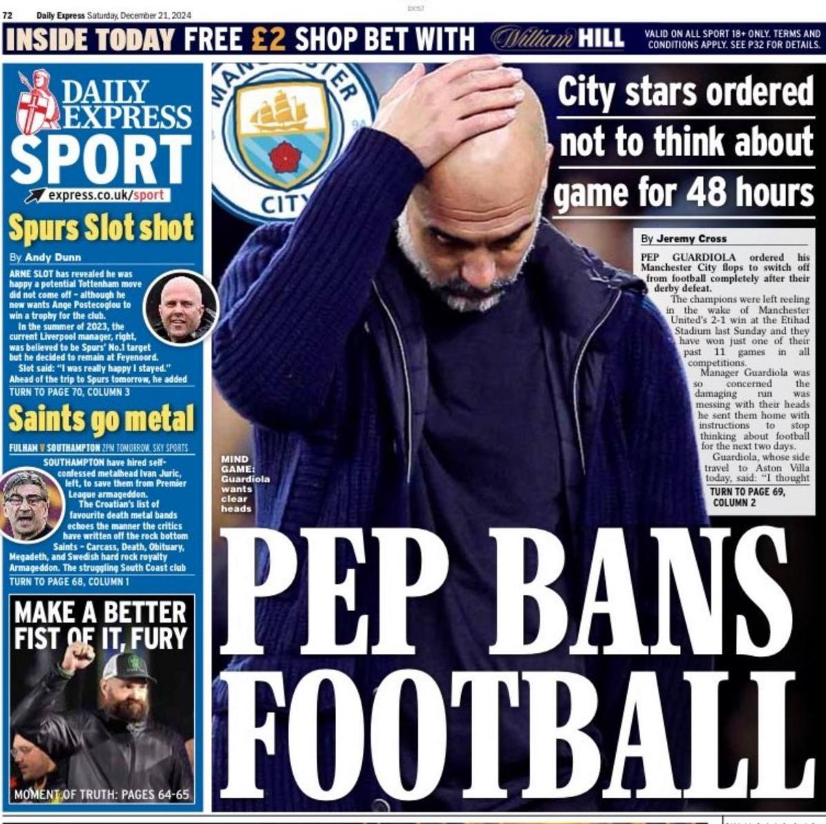 Daily Express back page