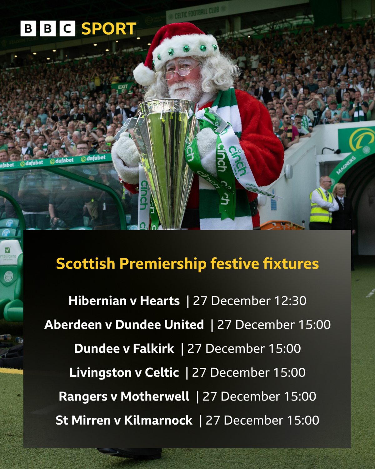 Santa with the Premiership trophy