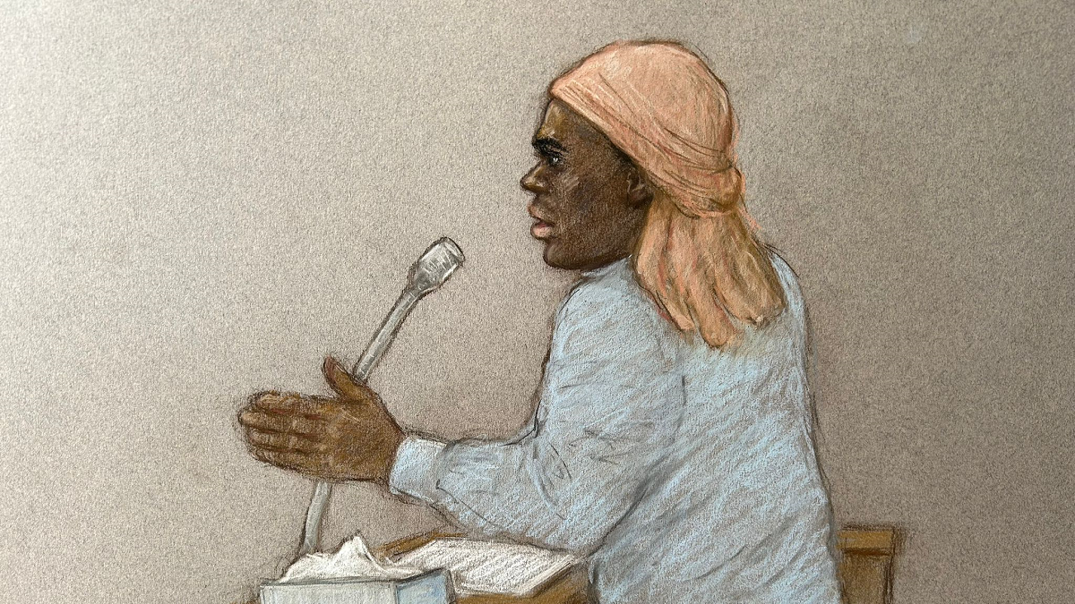 Mark Gordon giving evidence at the Old Bailey at his retrial