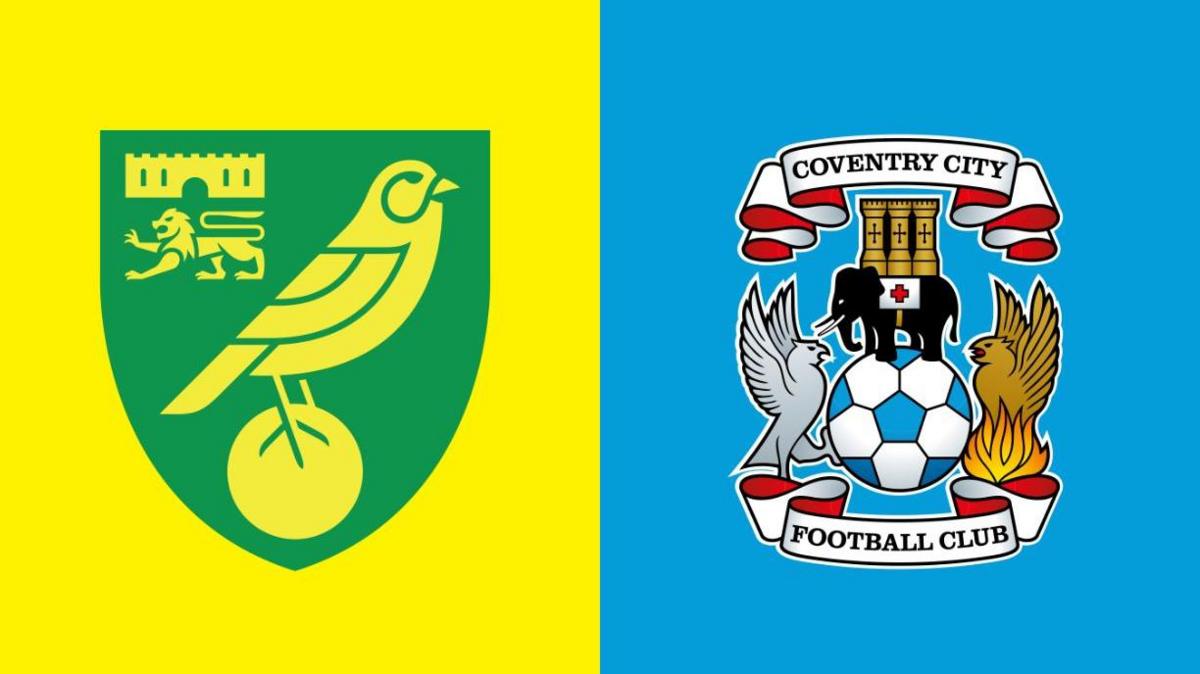 Norwich and Coventry club badges side by side in a graphic