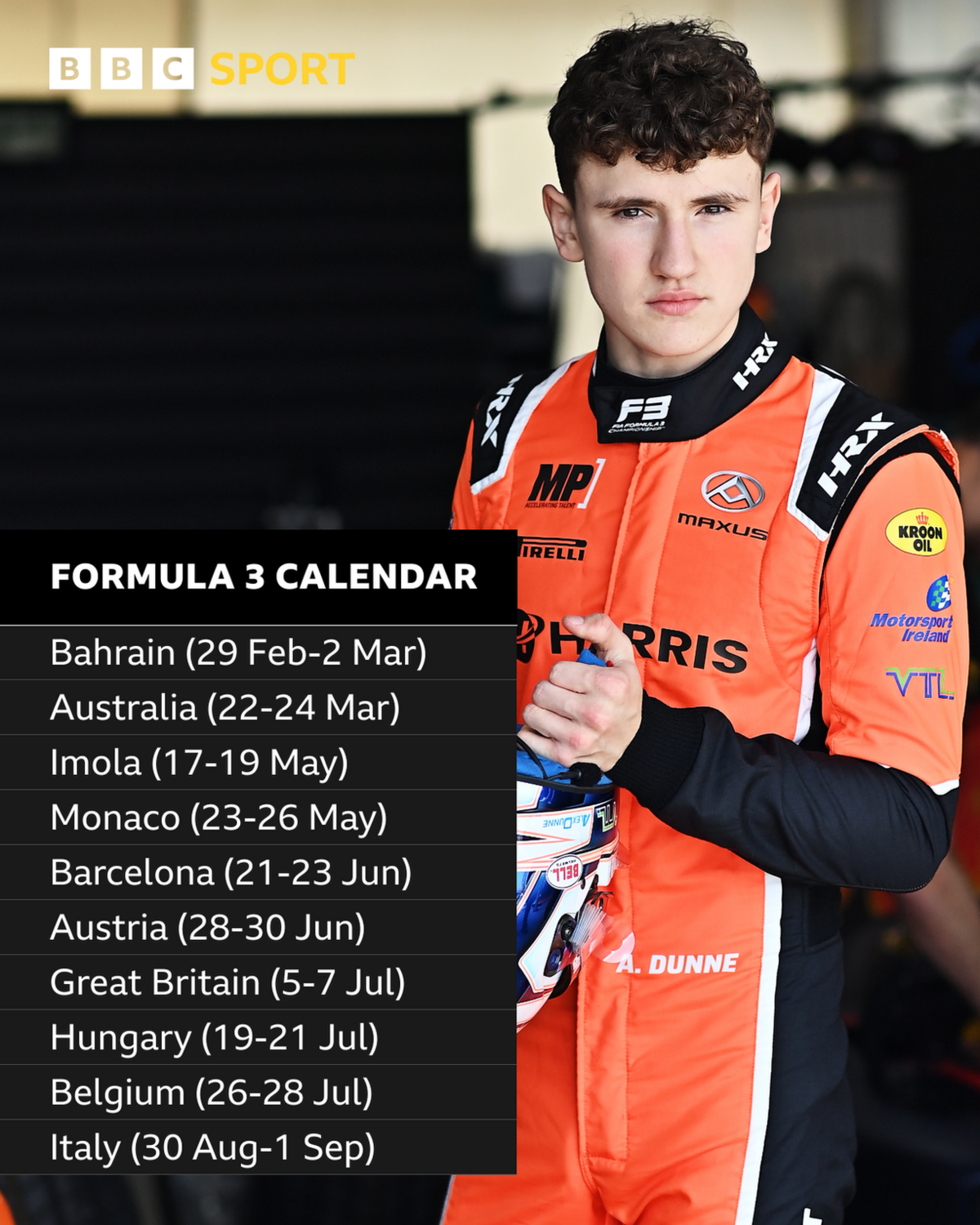 The 2024 Formula 3 calendar