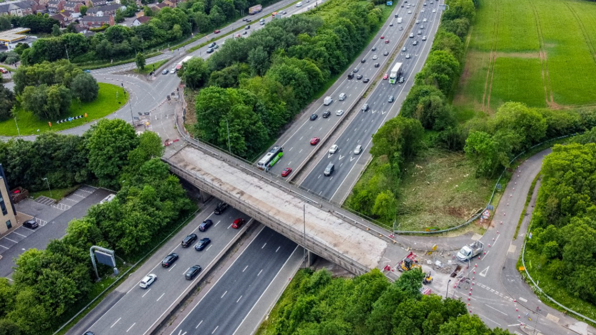 Drone footage shows why M4 is closed