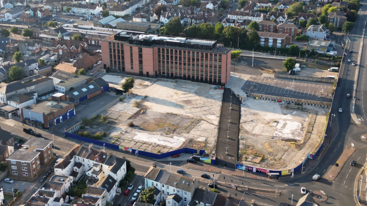 Site of the former Teville Gate shopping centre in Worthing