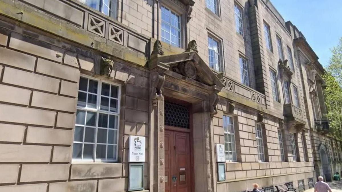 Exterior view of Preston City Council's town hall on Lancaster Road.