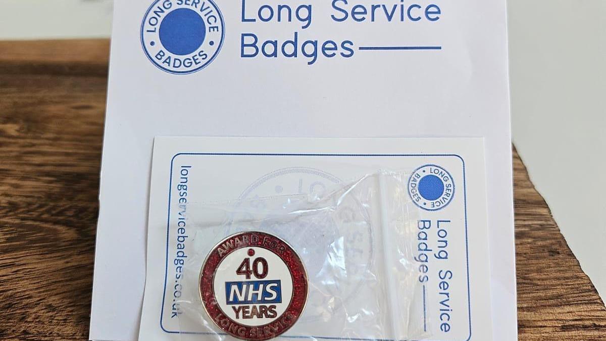 NHS long service award badge for 40 years' service