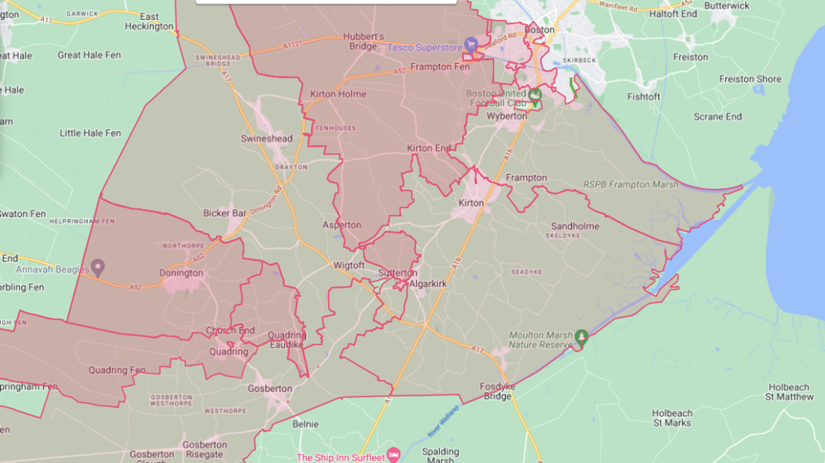 A map of the areas effected by the burst water main