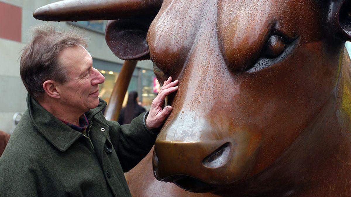 Laurence Broderick with the Birmingham bull