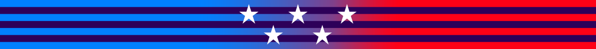 An American flag banner