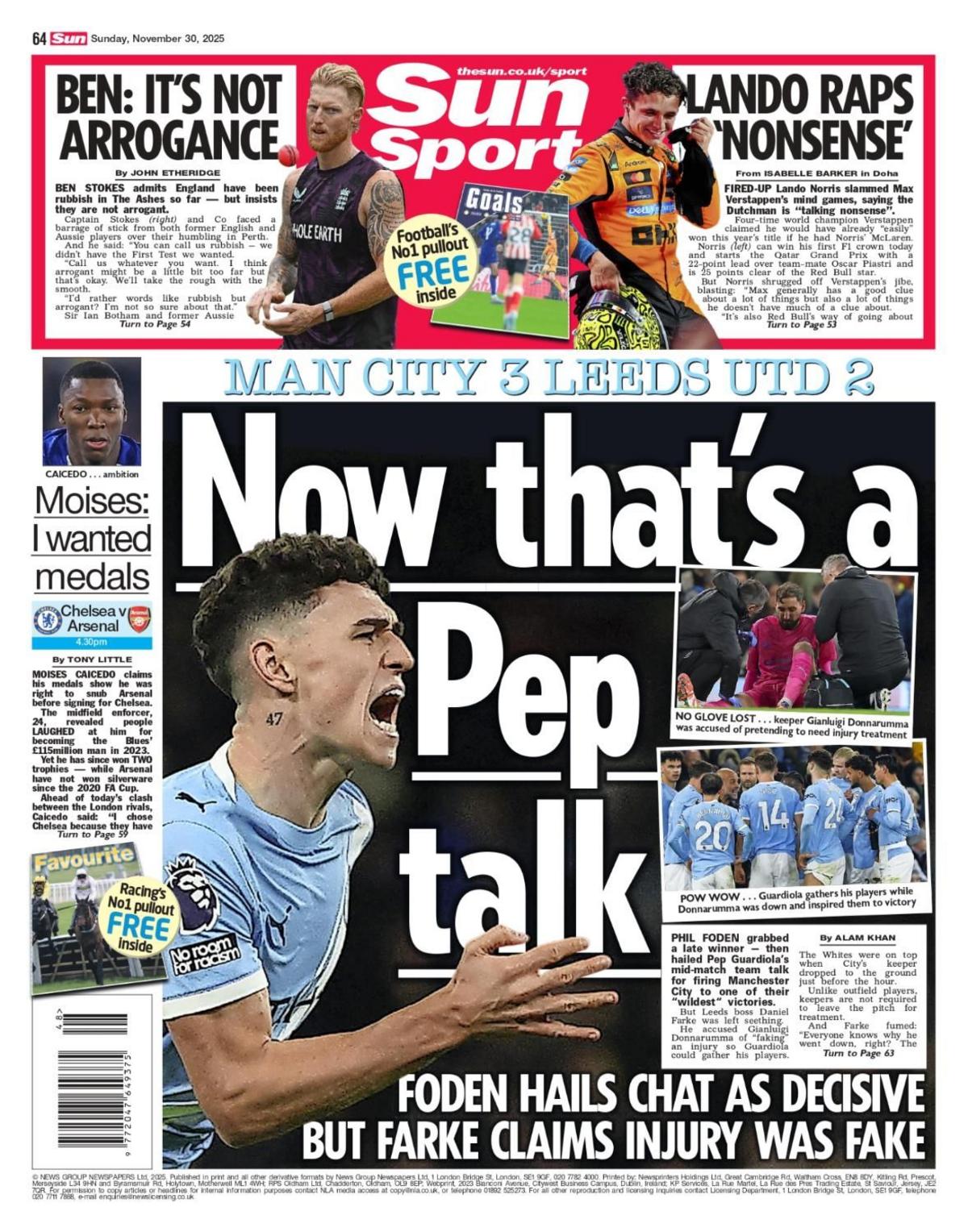 Sun on Sunday back page