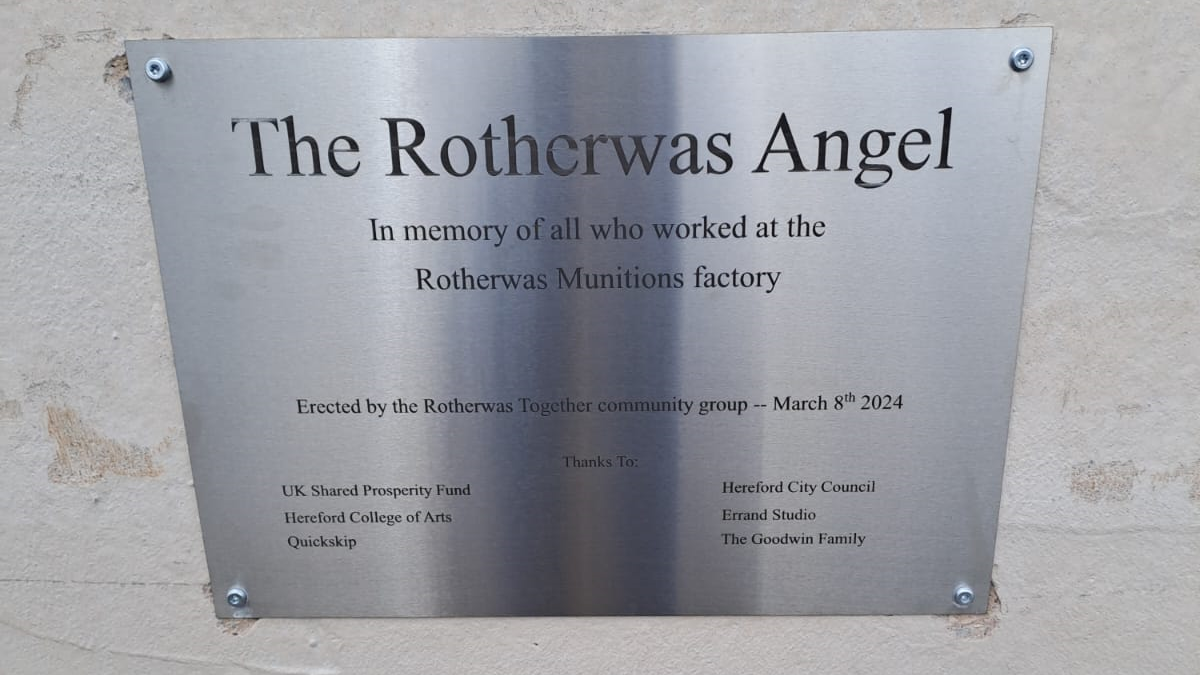 The Rotherwas Angel plaque