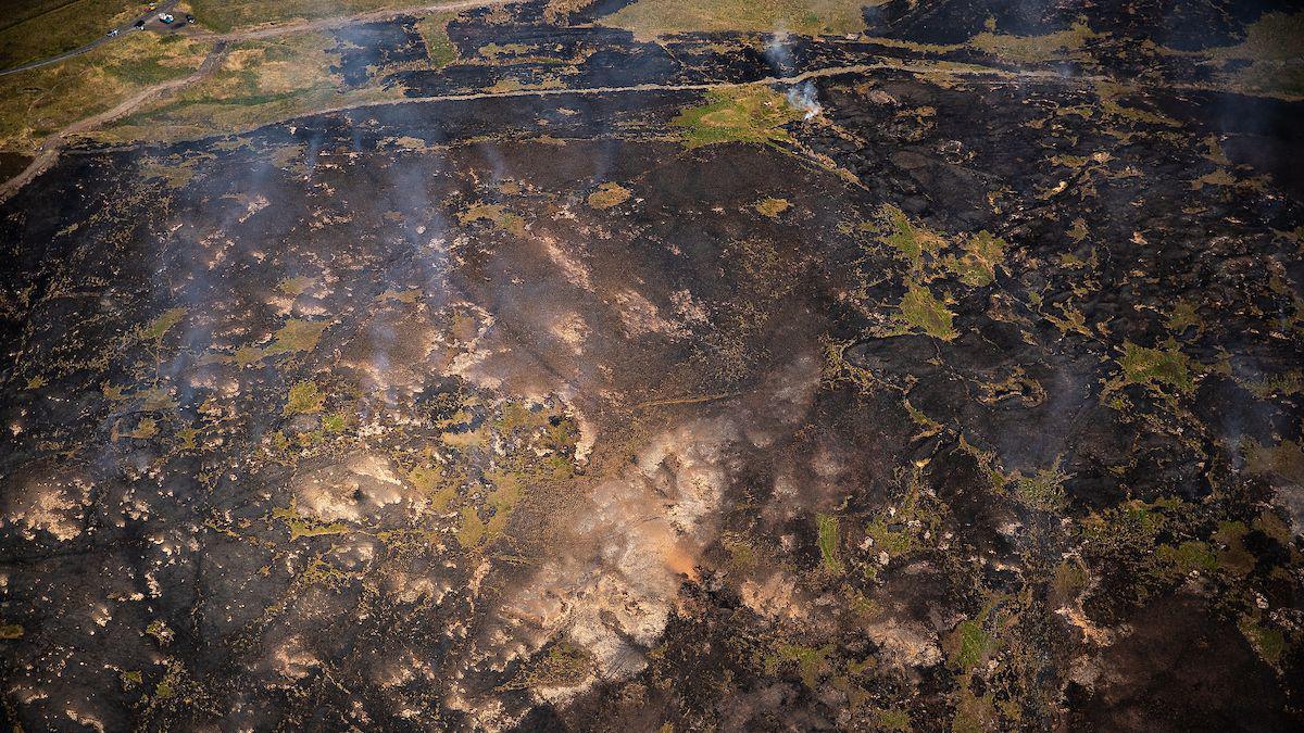 An aerial shot of the Smithills estate showing the damage to the landscape