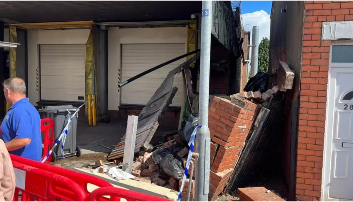 Damaged front of Gerrards Bakery