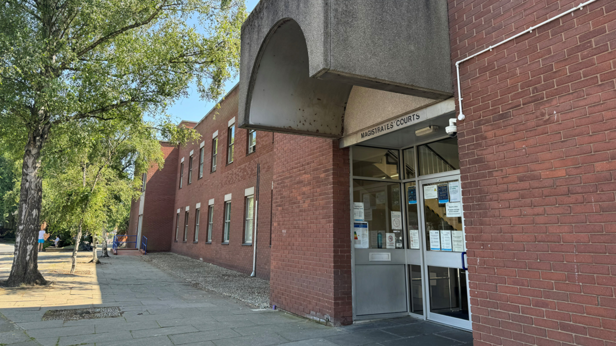 The entrance to Ipswich Magistrates' Court, a two-storey brick building