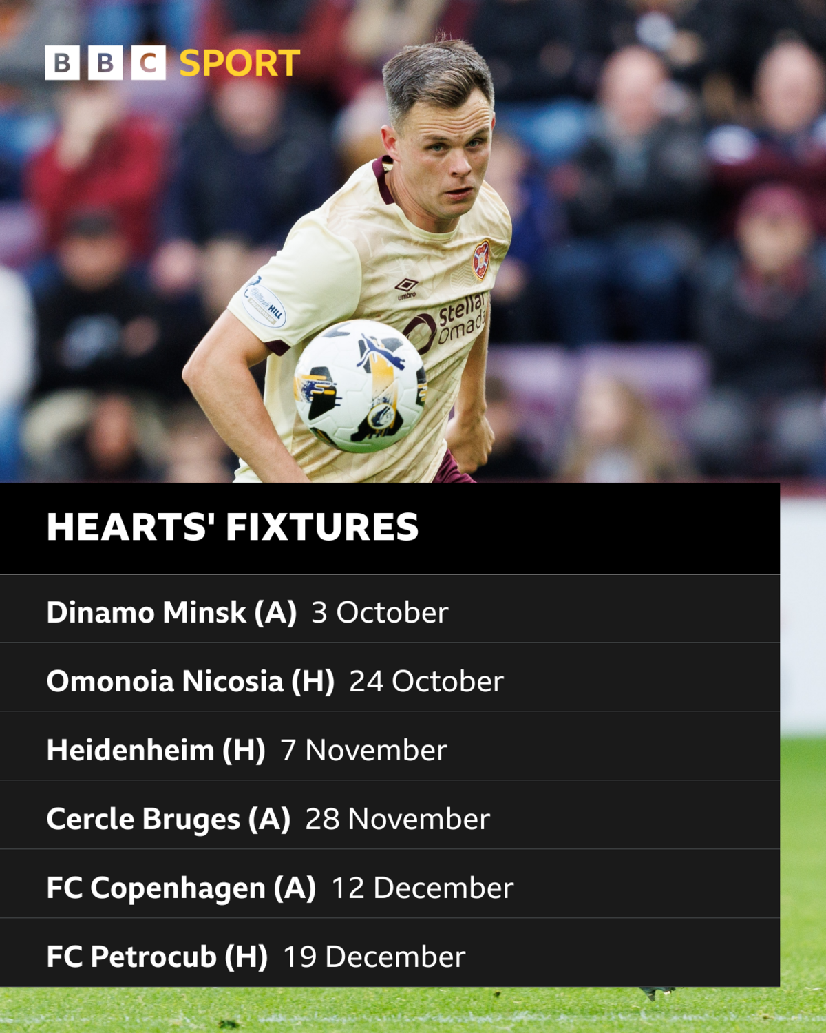 Hearts' Conference League fixtures